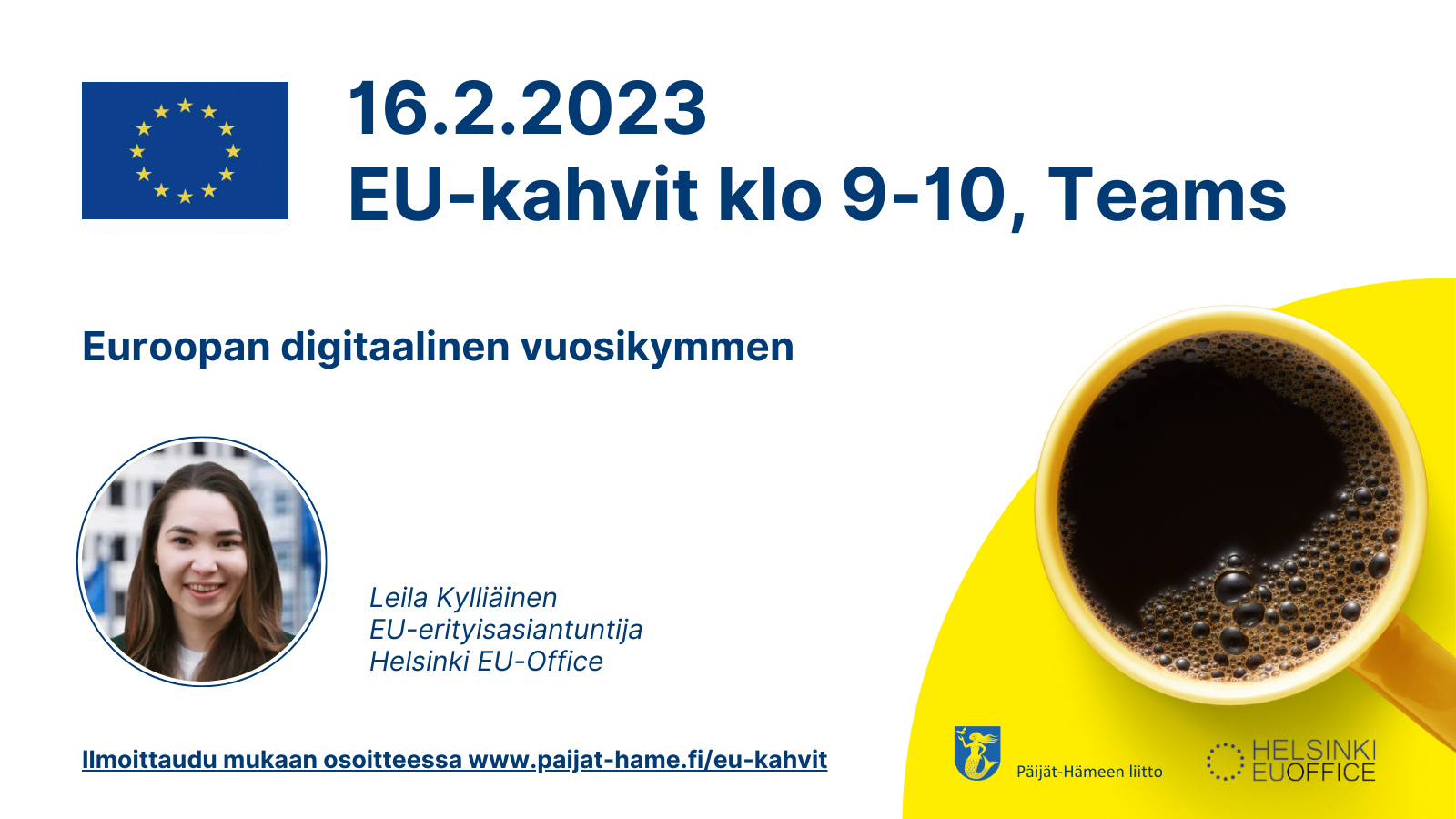EU-kahvit 16.2.2023 klo 9-10, Teams
