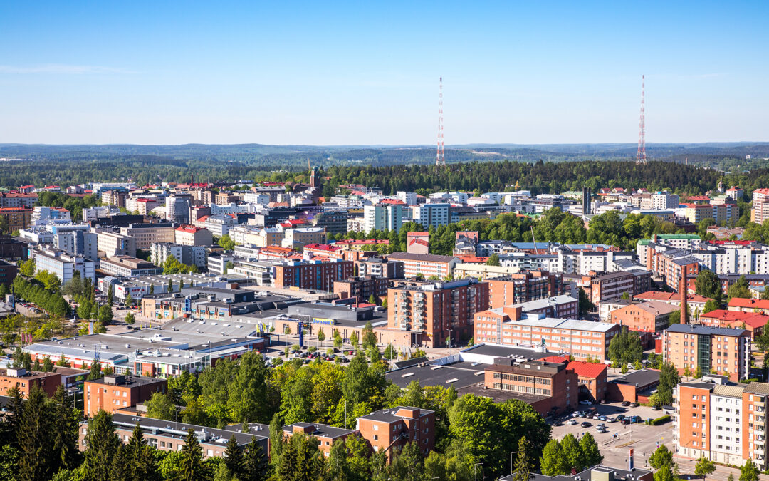 Lahden keskusta kuvattuna Vesitornista. Kuva: Lassi Häkkinen / Lahden kaupunki